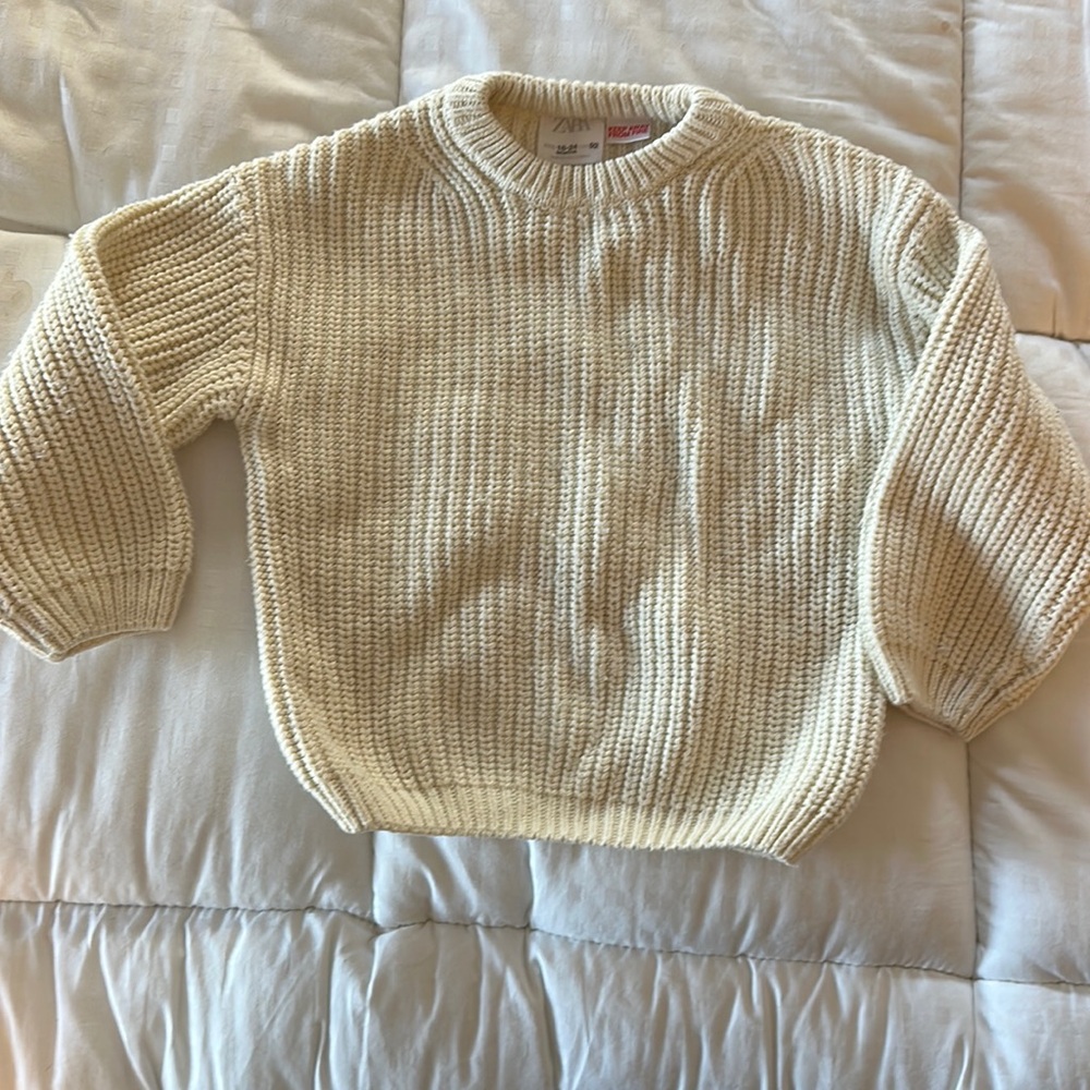 Zara kids ivory cotton sweater - 18-24 months
